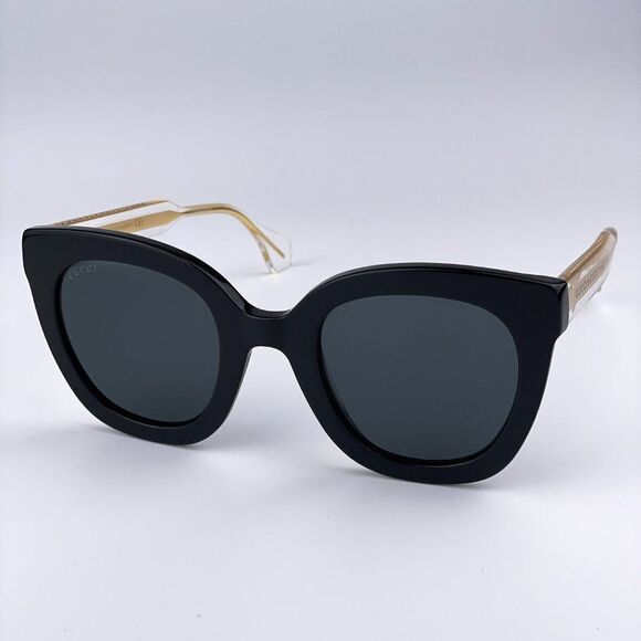 NEW Gucci Sunglasses GG0564SN 001 Cat Eye Crystal Gold Black Grey - Picture 4 of 13